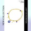 Blue Evil Eye Stone Golden Charm Bracelet