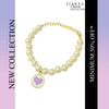 Purple Heart Pearl Charm Bracelet