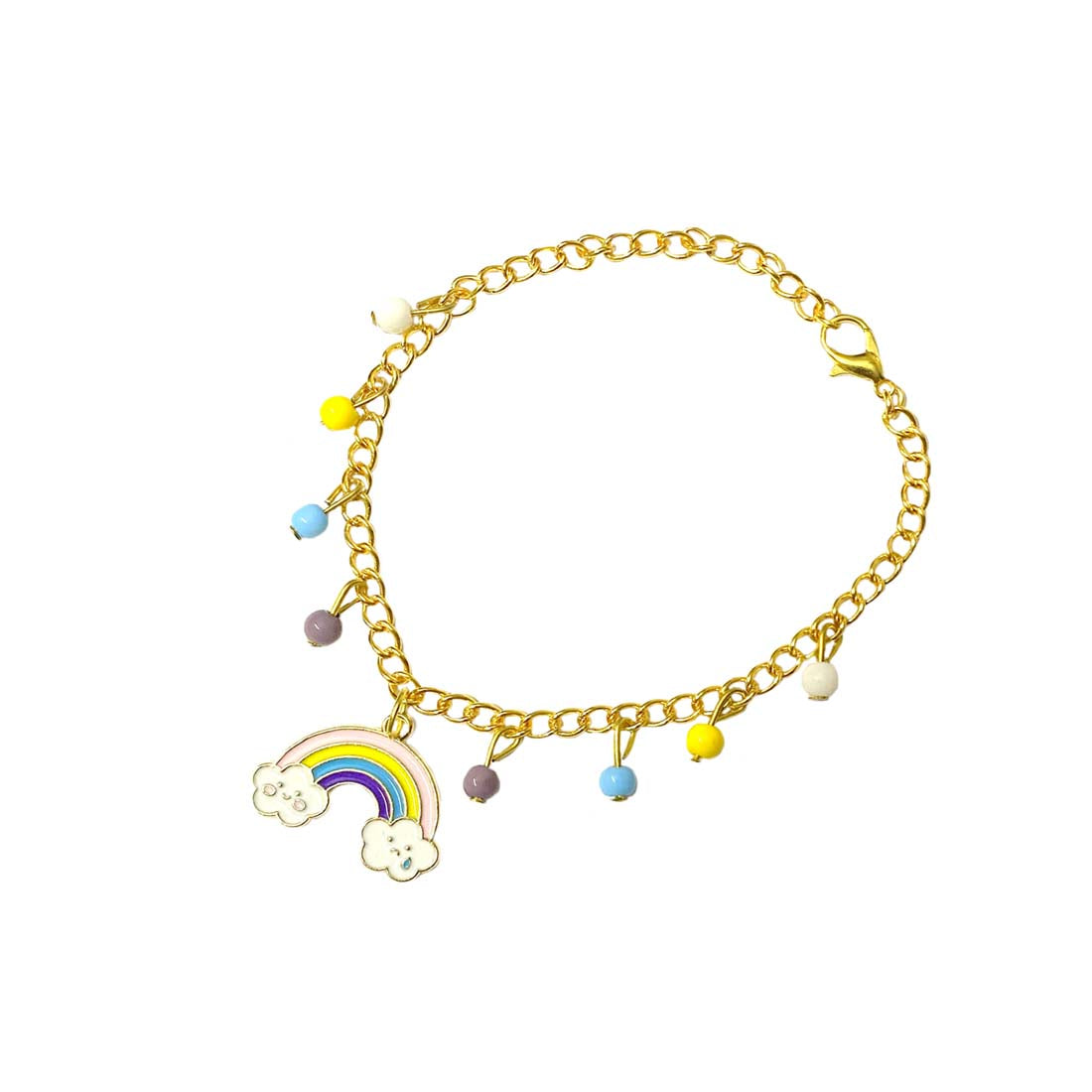 Multicolor Rainbow BeadsCharm Bracelet