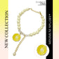 Yellow Daisy  Crystal Pearl Charm Bracelet