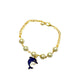 Blue Dolphin Imitation Pearl Charm Bracelet