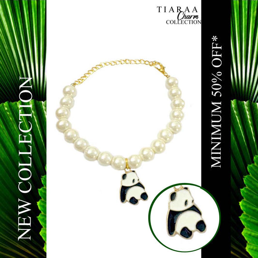 Panda Imitation Pearl Charm Bracelet