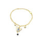White Evil Eye  Butterfly Stone Charm Bracelet