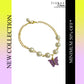 Purple Butterfly Imitation Pearl Charm Bracelet