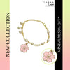 Pink Floral Imitation Pearl Charm Bracelet