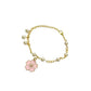 Pink Floral Imitation Pearl Charm Bracelet