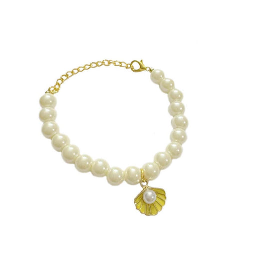 Yellow Shell Pearl Charm Bracelet