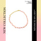 Pink Stone Golden Beaded Bracelet
