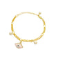 Pink Evil Eye Pearl Charm Bracelet