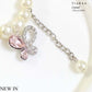 Pink Butterfly  Pearl SIlver Bracelet