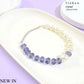 Purple Crystal Pearl SIlver Bracelet