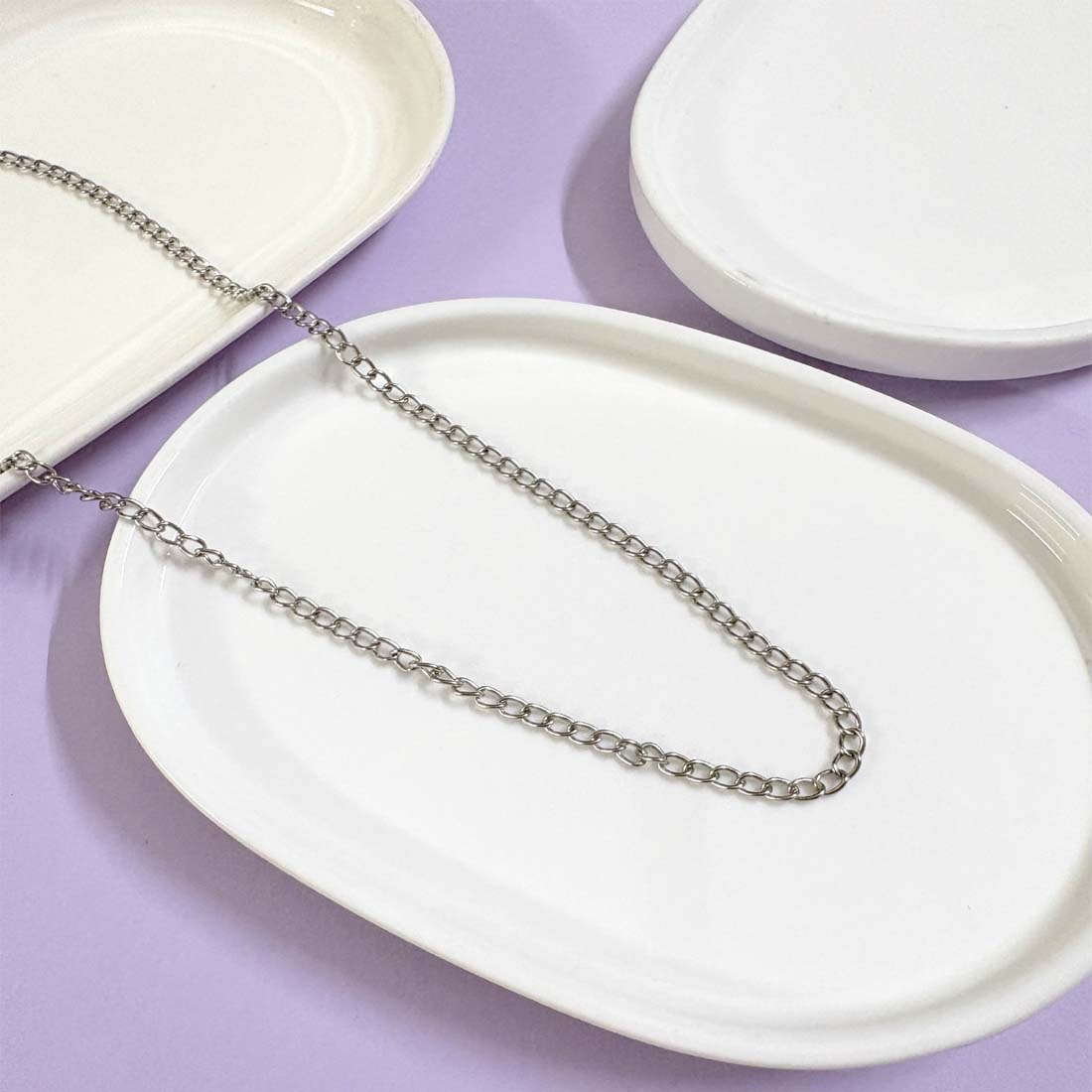Silver Curb Chain Necklace
