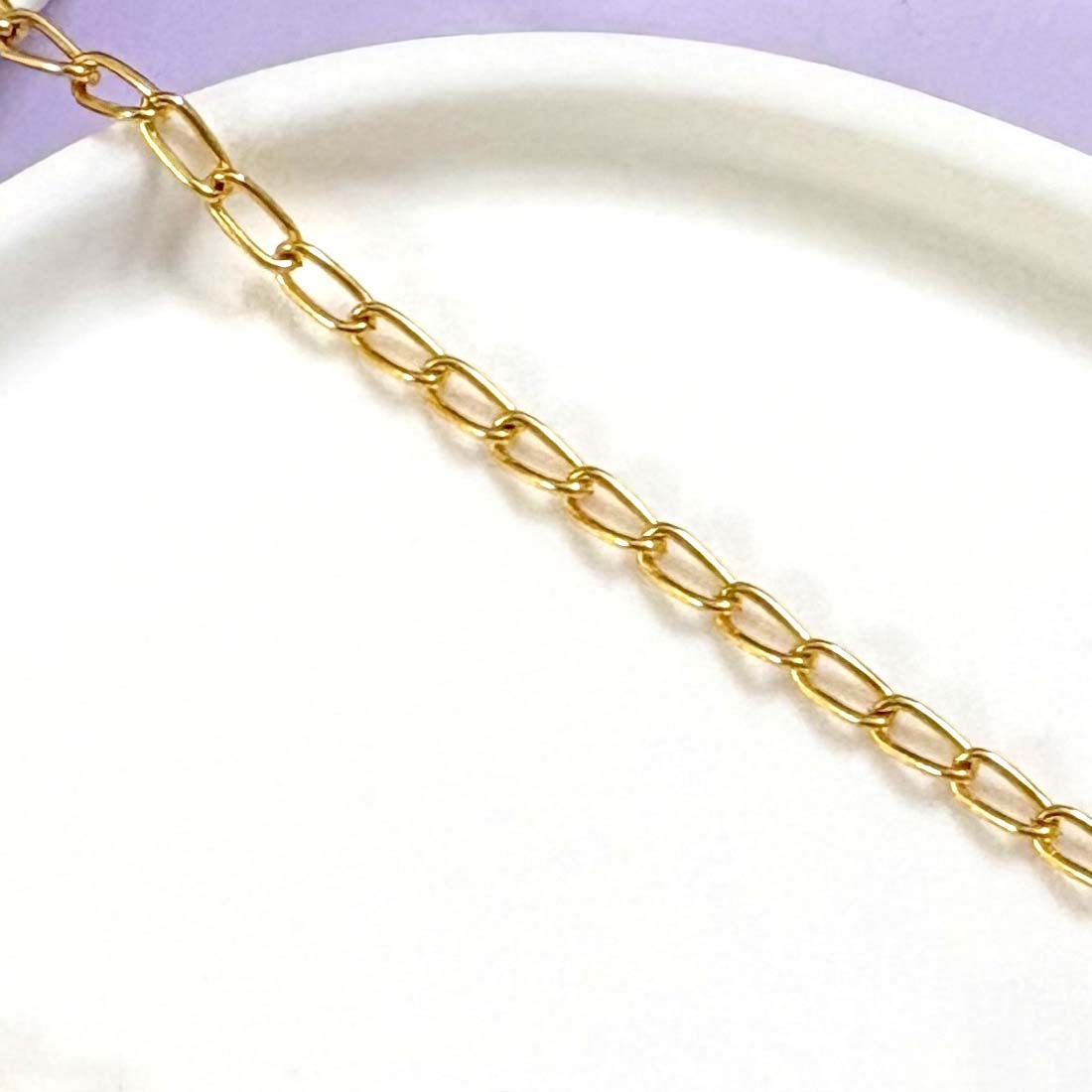 Golden Paper Clip Chain Necklace