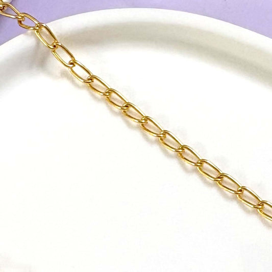 Golden Paper Clip Chain Necklace