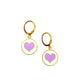 Purple Heart Charm Earrings