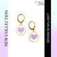 Purple Heart Charm Earrings