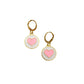 Pink Heart Charm Earrings