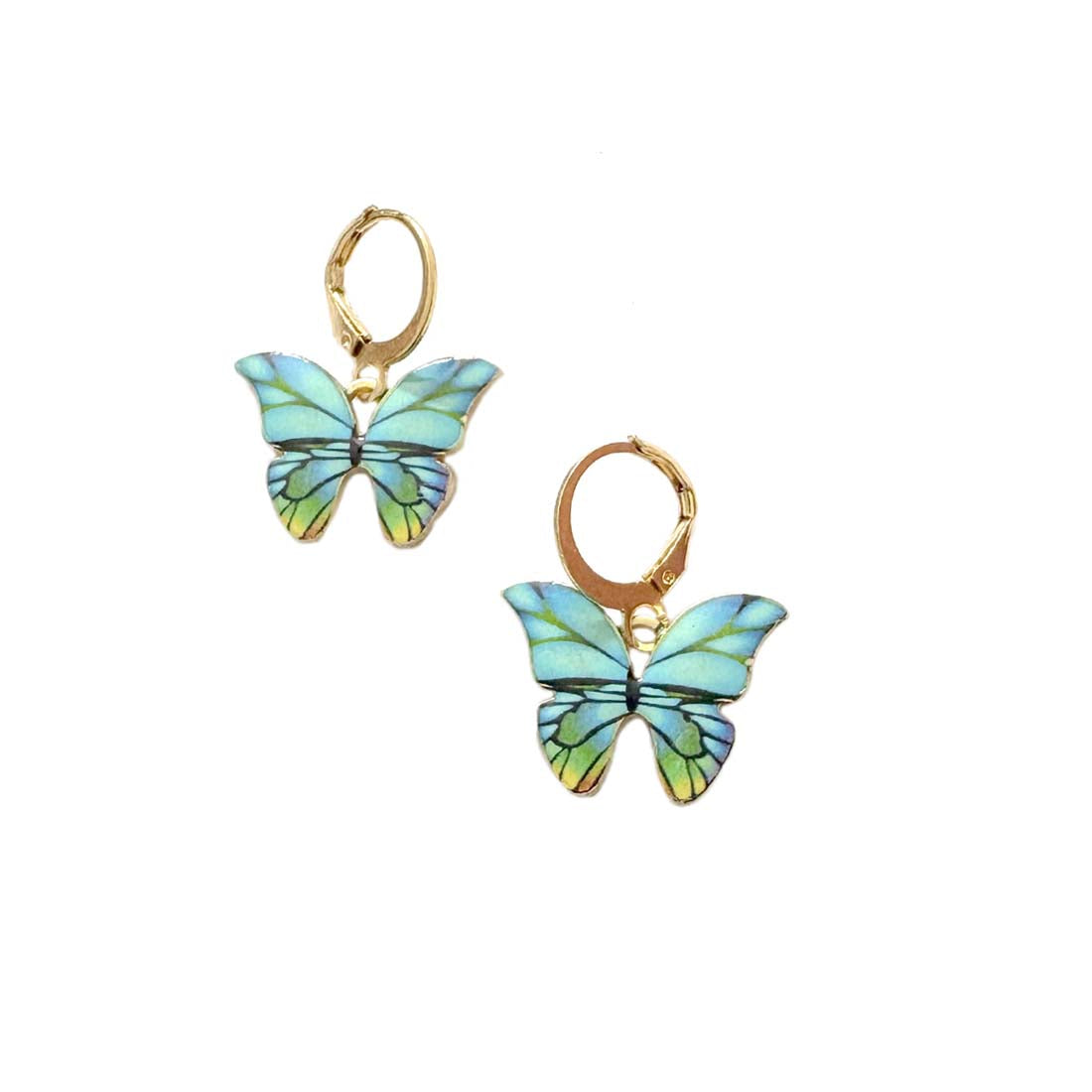 Blue Multi Butterfly Golden Combo Earrings