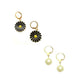 Black Daisy Charm Earrings Combo (Set of 2)