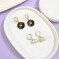 Black Daisy Charm Earrings Combo (Set of 2)