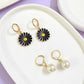 Black Daisy Charm Earrings Combo (Set of 2)