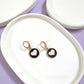 Black White Heart Charm Earrings