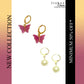 Magenta Butterfly Golden Combo Earrings (Set of 2)