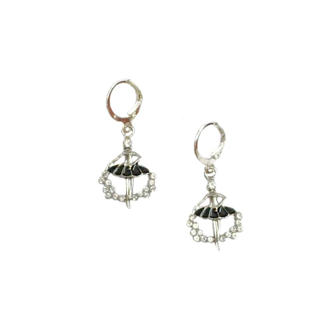 Dancing Girl Silver Charm Earrings