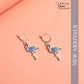 Blue Flamingo Stone Silver Charm Earrings