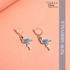 Blue Flamingo Stone Silver Charm Earrings
