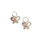 Pink Butterfly Crystal Silver Earrings