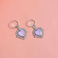 Pink Heart Silver Charm Earrings
