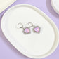 Pink Stone Heart Silver Earrings