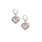 Pink Heart Silver Charm Earrings