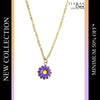 Purple Daisy Pendant Charm Necklace