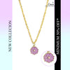 Purple Floral Pendant Charm Necklace