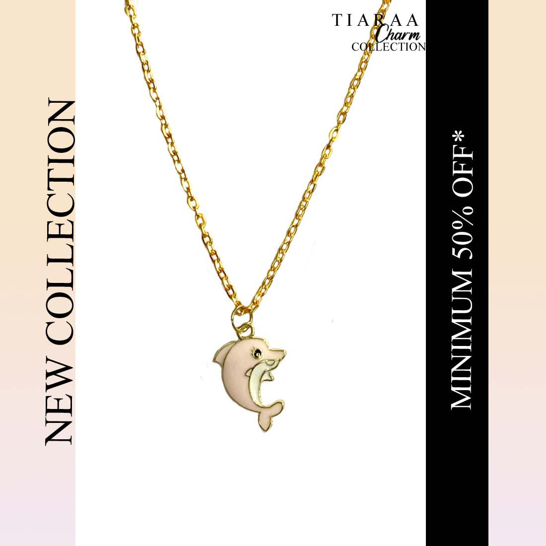 Pink Dolphin Pendant Charm Necklace