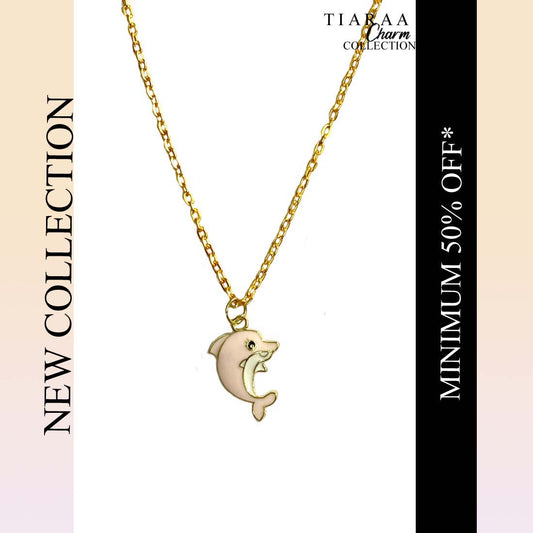 Pink Dolphin Pendant Charm Necklace