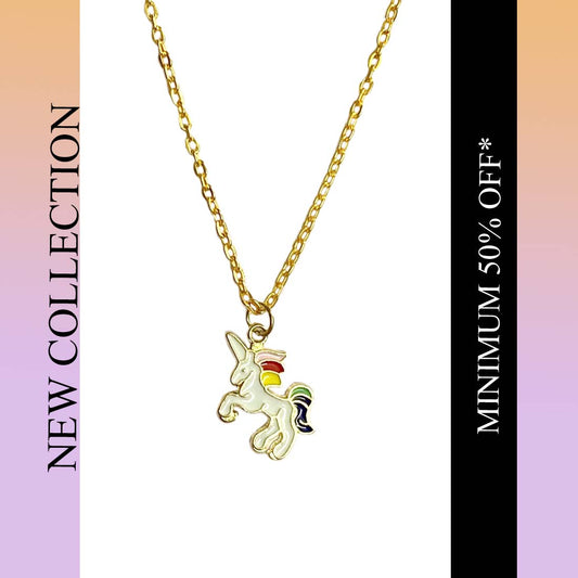 Unicorn Pendant Charm Necklace