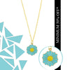 Blue Daisy Pendant Charm Necklace