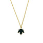 Black Leaf Pendant Earrings Combo Set