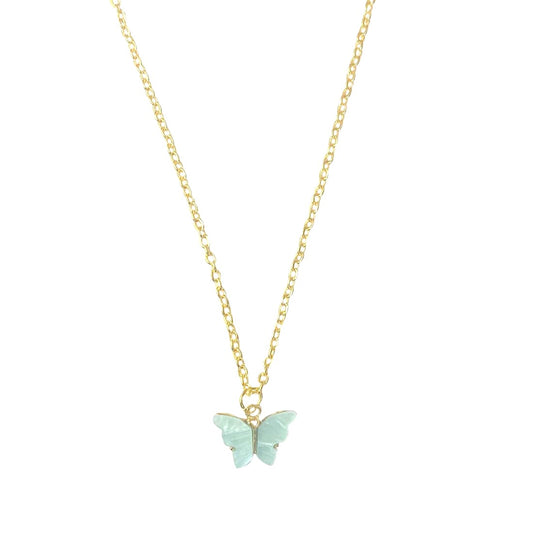 Blue Butterfly Pendant Charm Necklace