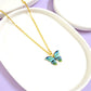 Blue Multi Butterfly Pendant Charm Necklace