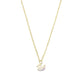 White Glitter  Swan Golden Charm Necklace