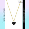 Black Heart Chain Charm Pendant