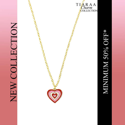 Red Multicolor Heart Chain Charm Pendant