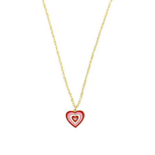 Red Multicolor Heart Chain Charm Pendant