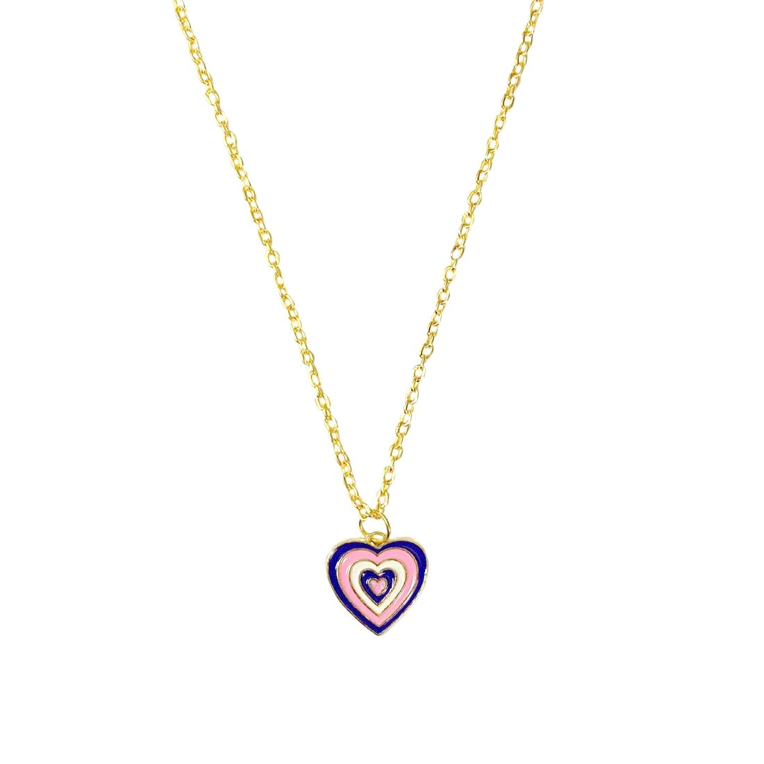 Blue Multicolor Heart Chain Charm Pendant