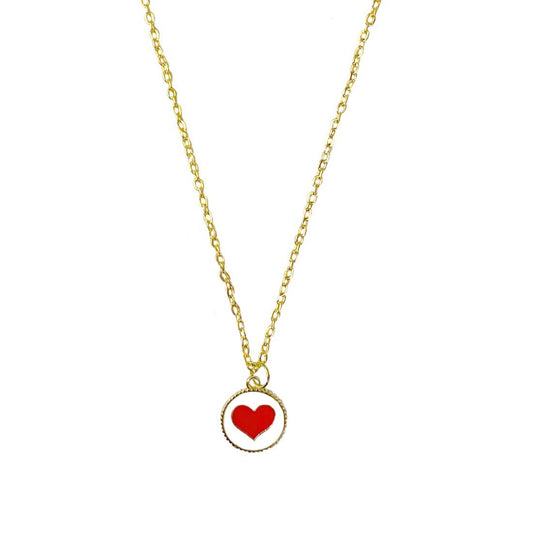 Red Heart Heart Chain Charm Pendant