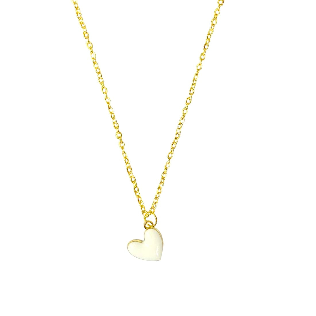 White Hanging Heart Chain Charm Pendant